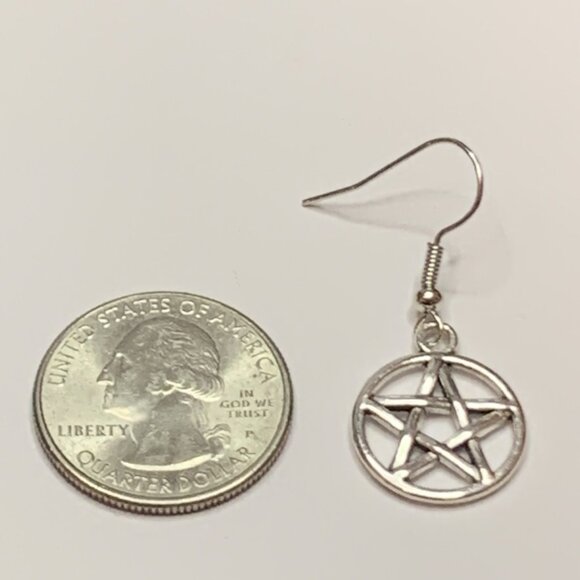 Pentagram Earring, Pentagram Jewelry, Punk Goth Jewelry, Punk Goth Earring, Gift - Picture 4 of 6